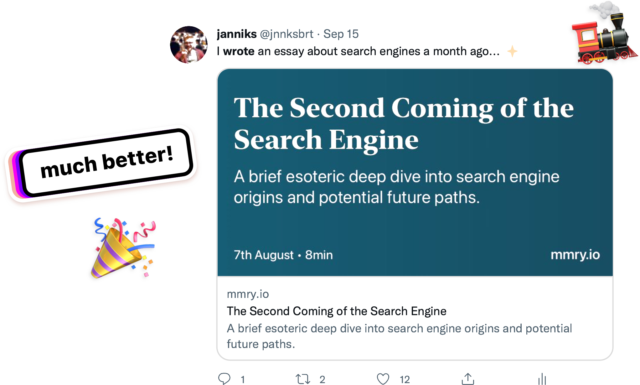 Screenshot of Twitter link with preview